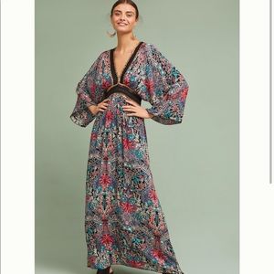 Anthropologie Raga floral kimono maxi dress